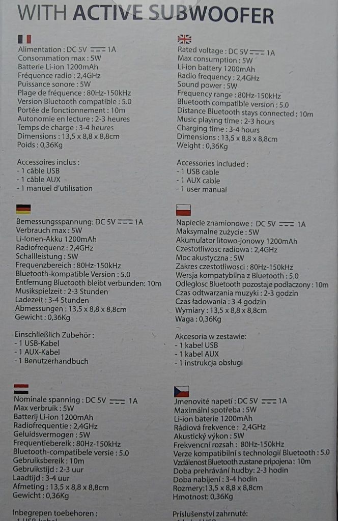Głośnik Subwoofer przenośny BLAUPUNKT