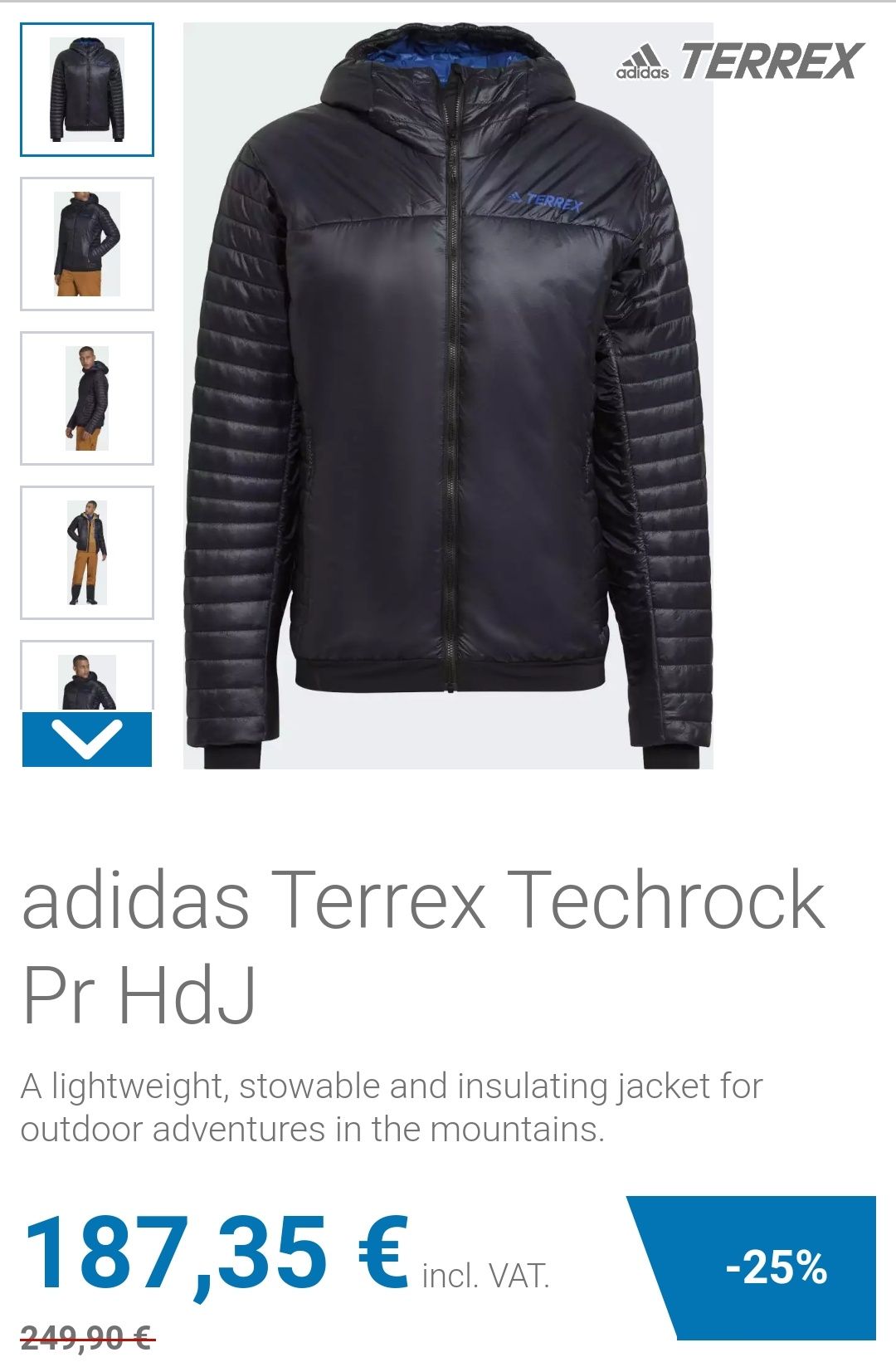 Nowa kurtka Adidas Terrex Techrock puchowa pertex primaloft rab M