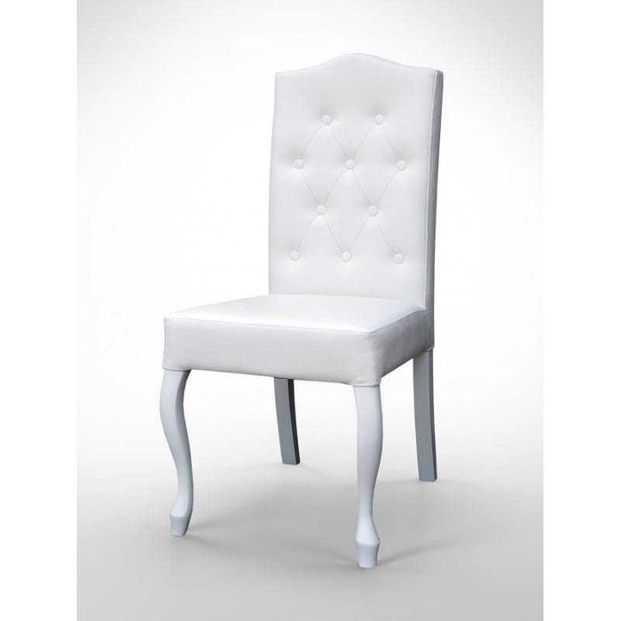 Meble ślubne biały klęcznik z 4 krzesłami pikowany