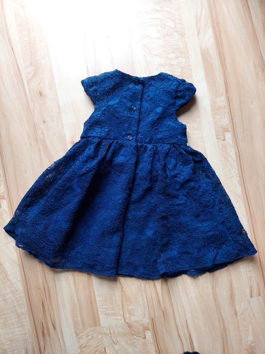 Śliczna granatowa koronkowa sukienka - święta - firma George