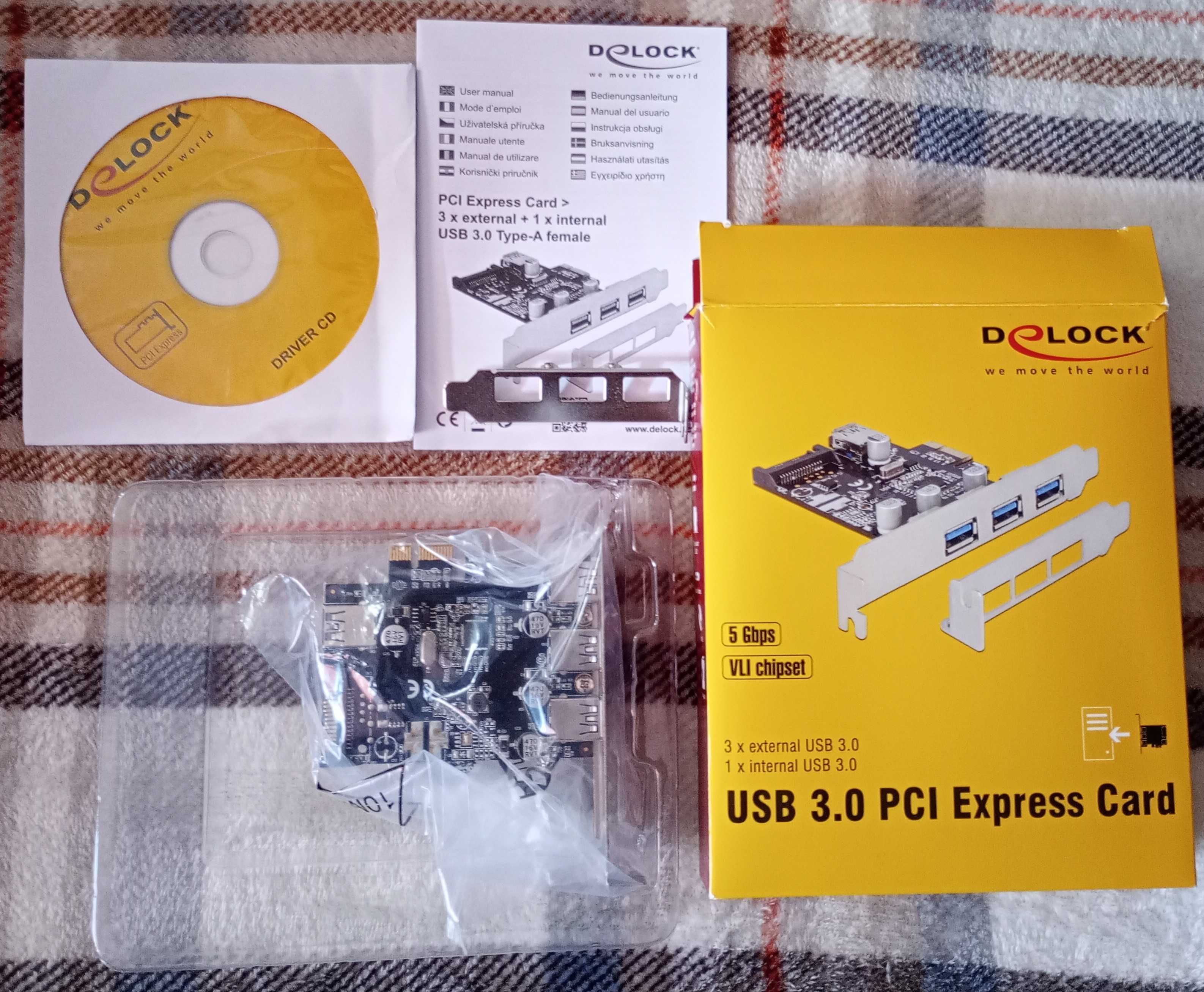 Sprzedam używany Adapter Delock USB 3.0 PCI Express Card.
