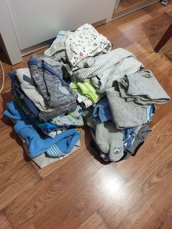 Mega paka ubran ubranek dla chłopca 74 bluza spodnie body zestaw