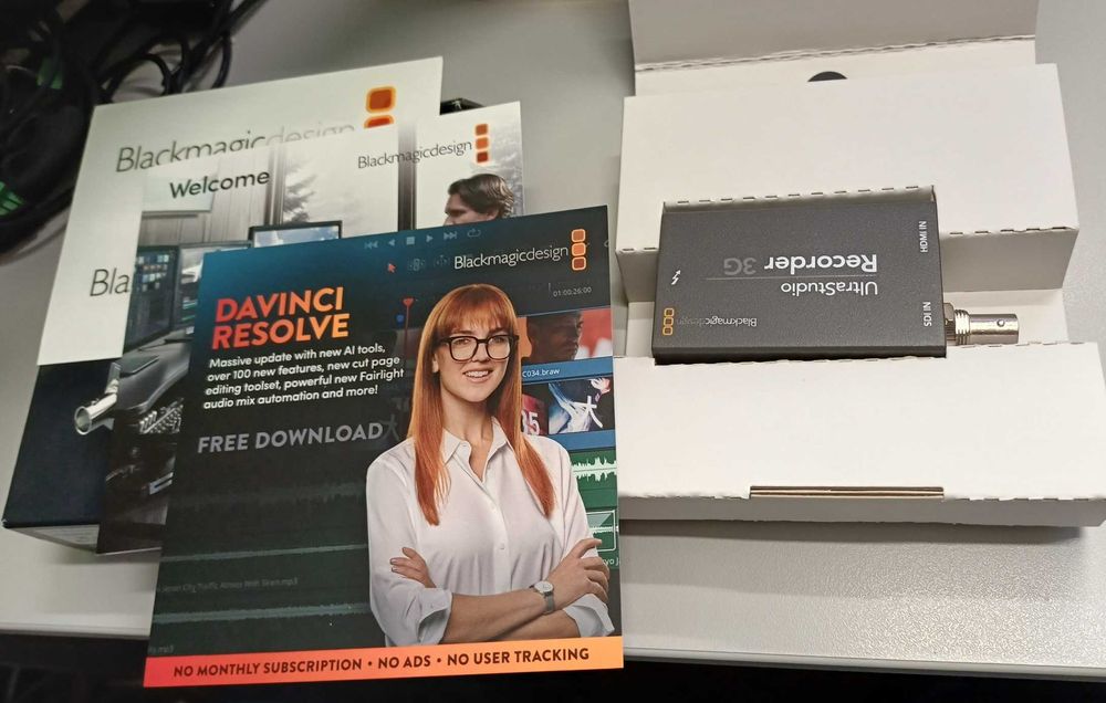 Blackmagic UltraStudio Recorder 3G – Novo, na caixa, Thunderbolt 3