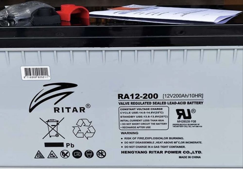 Аккумулятор Ritar Ra12 200 Ah AGM свинцово кислотный