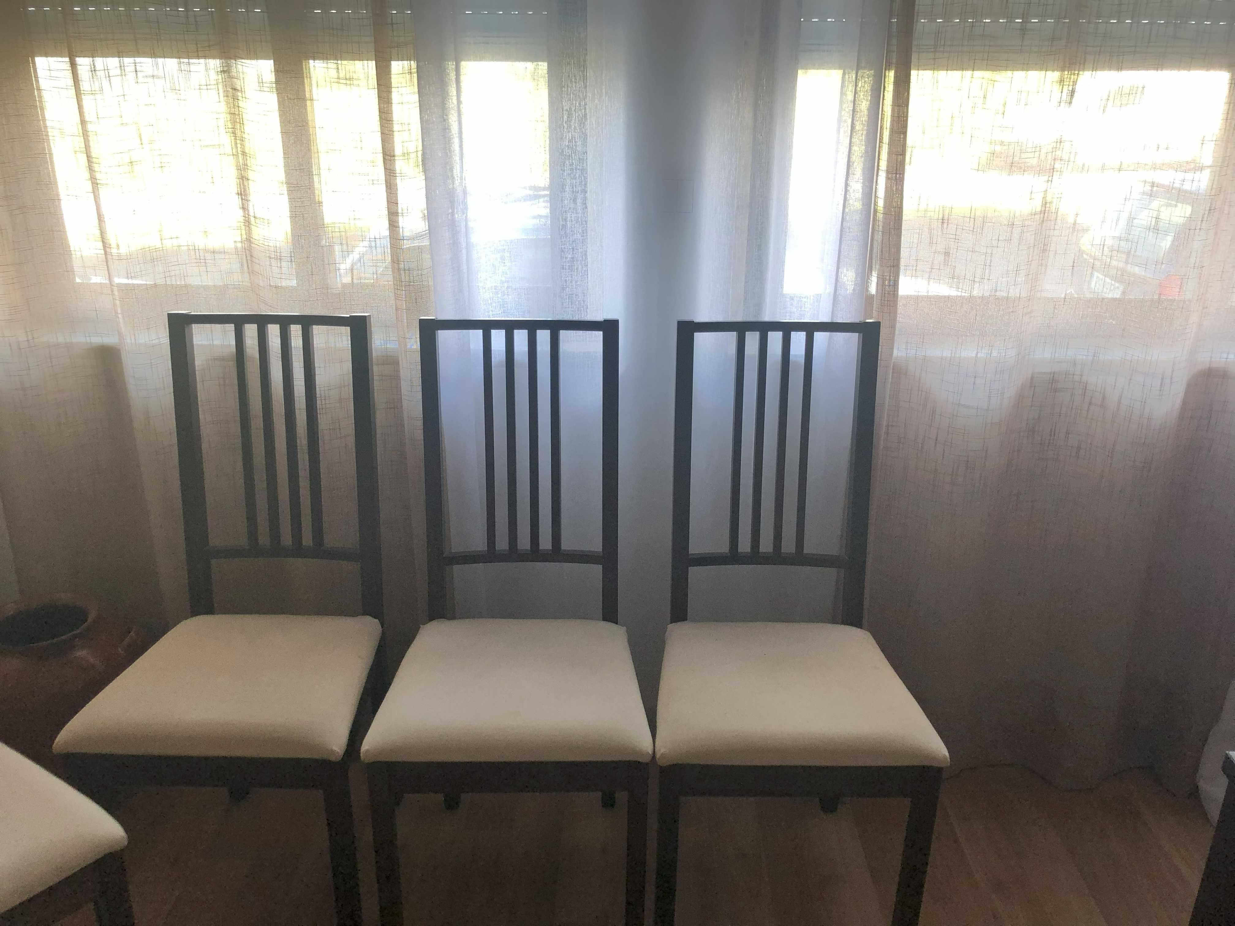 Mesa de jantar extensível e 6 cadeiras estofadas IKEA