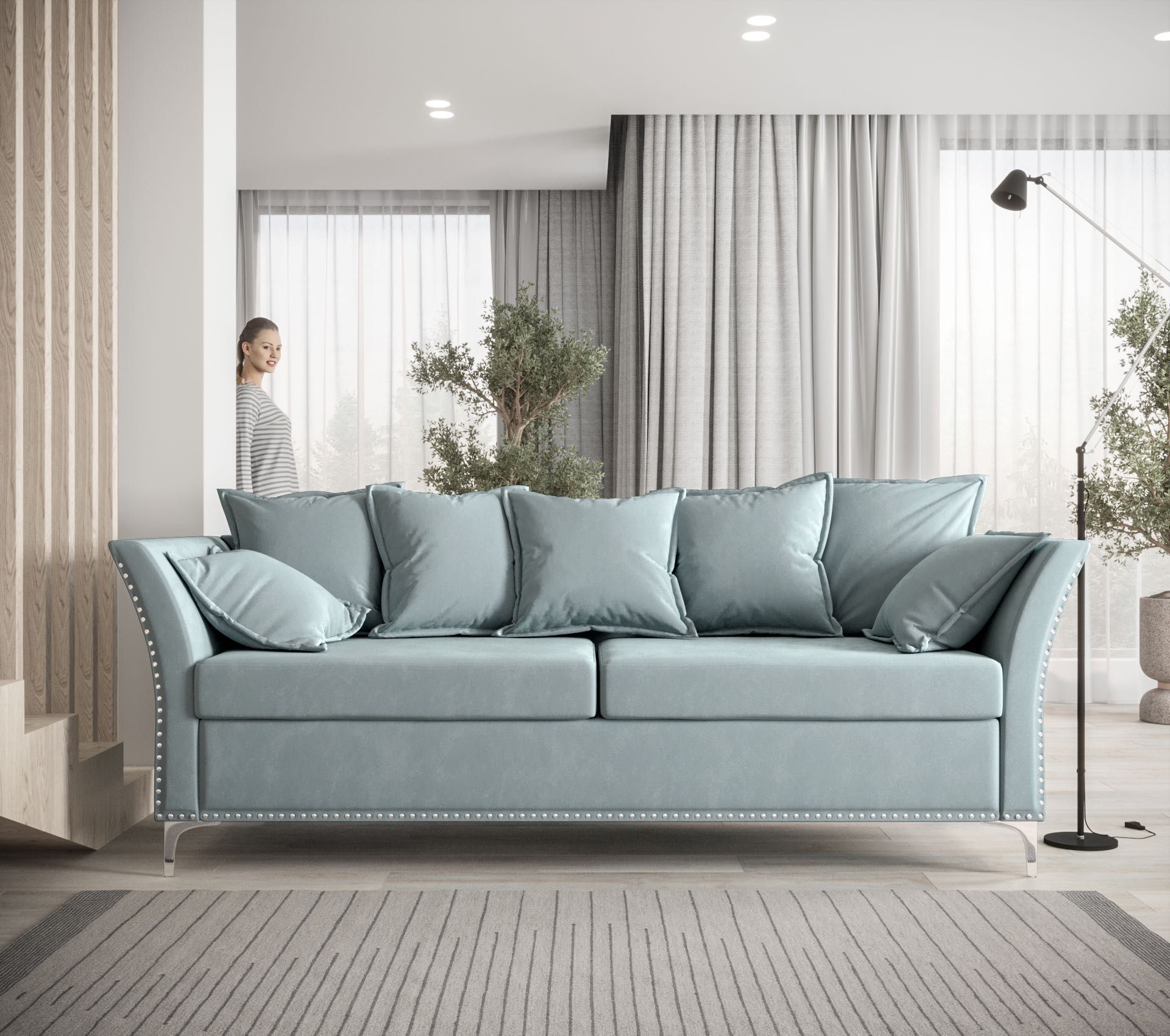 Sofa Kanapa Rodos Elegancka Glam Pinezki EN Meble