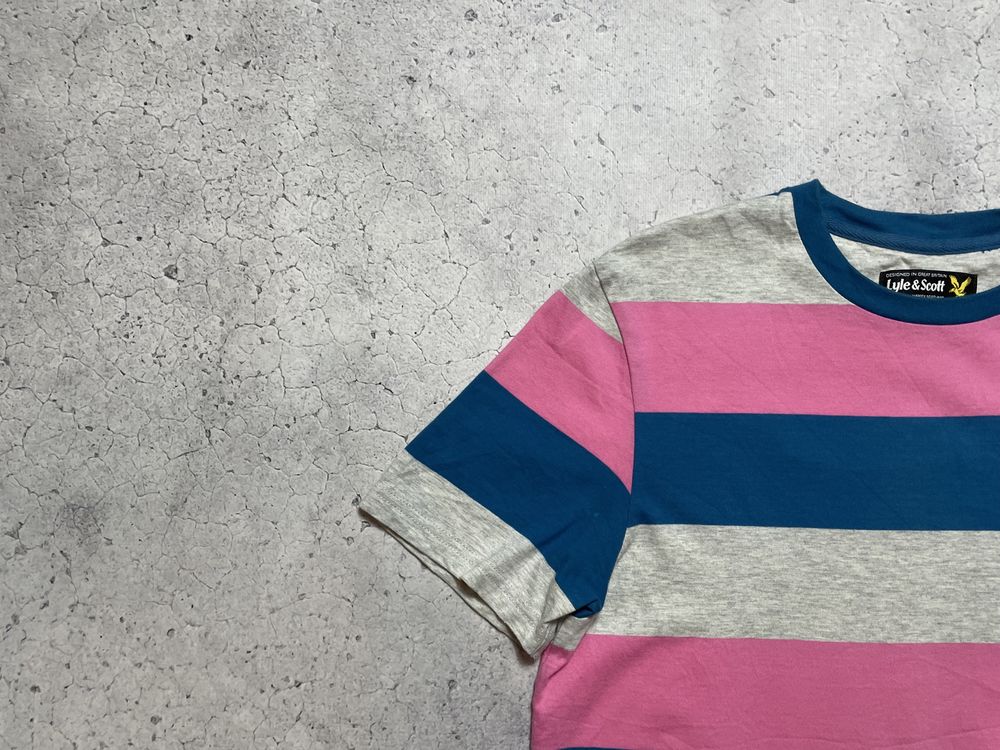 Мужская Полосатая Футболка Lyle And Scott,Оригинал,Идеал,S,кэжуал