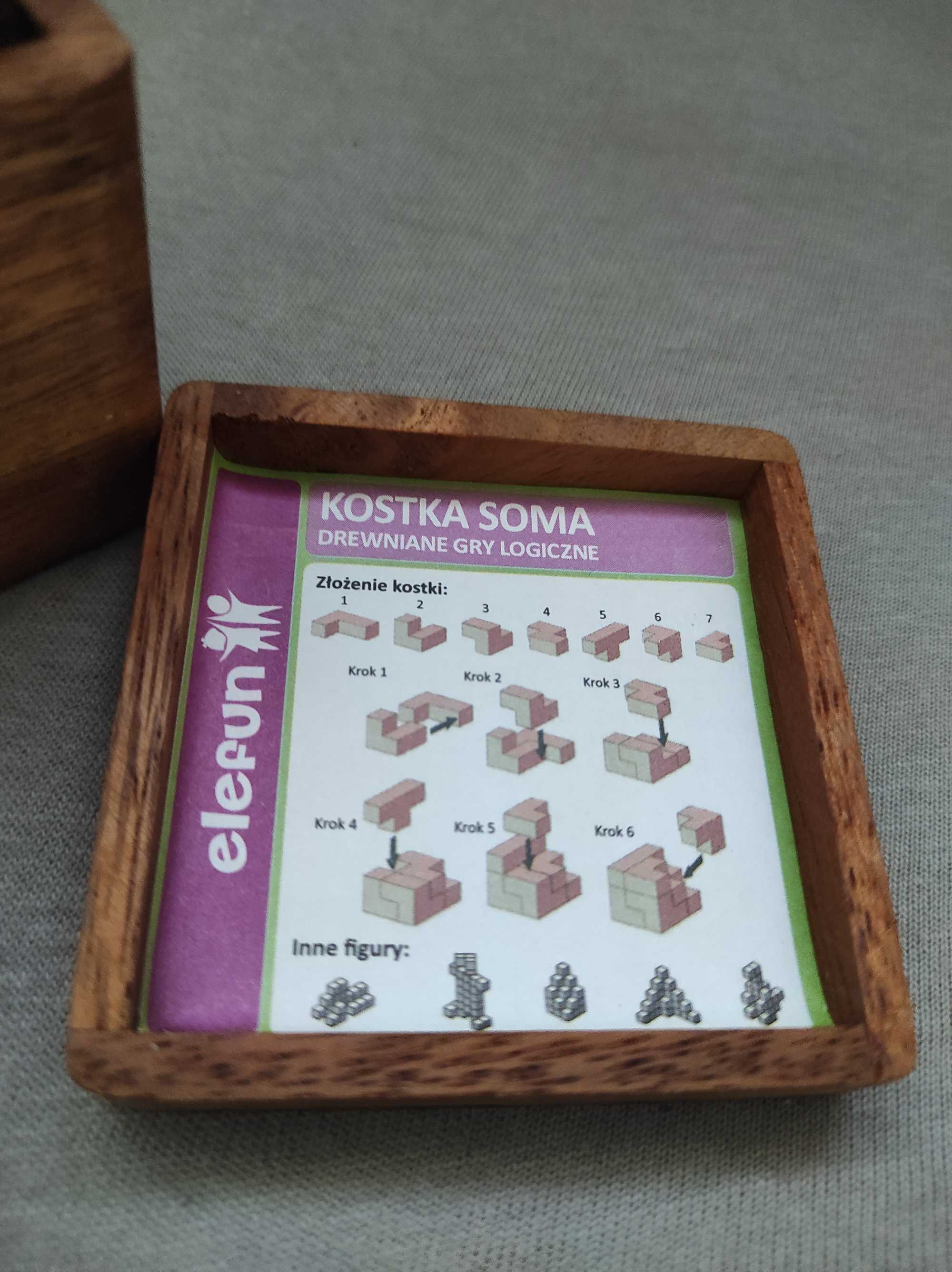 Elefun Kostka Soma Drewniane Gry Logiczne układanka, piękny kolor