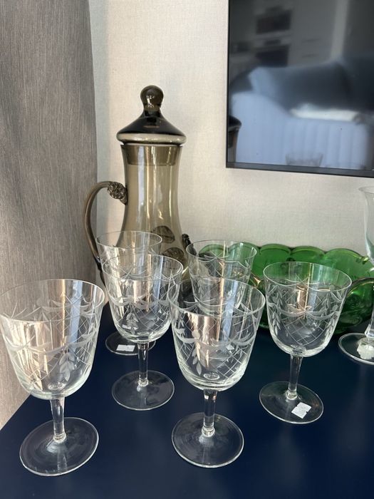 Хрусталь винтаж, салатник, конфетница , подсвечник, бокалы   листайте