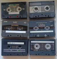 SONY, TDK mix kaset magnetofonowych. Chromowe. C60 i C90.