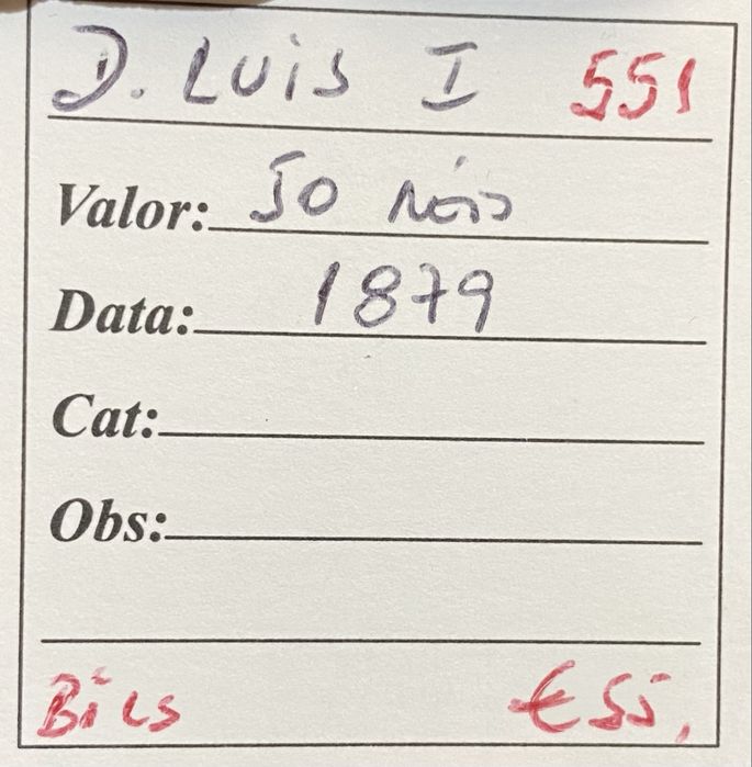 Moeda 50 Reis D LUIS I - 1879