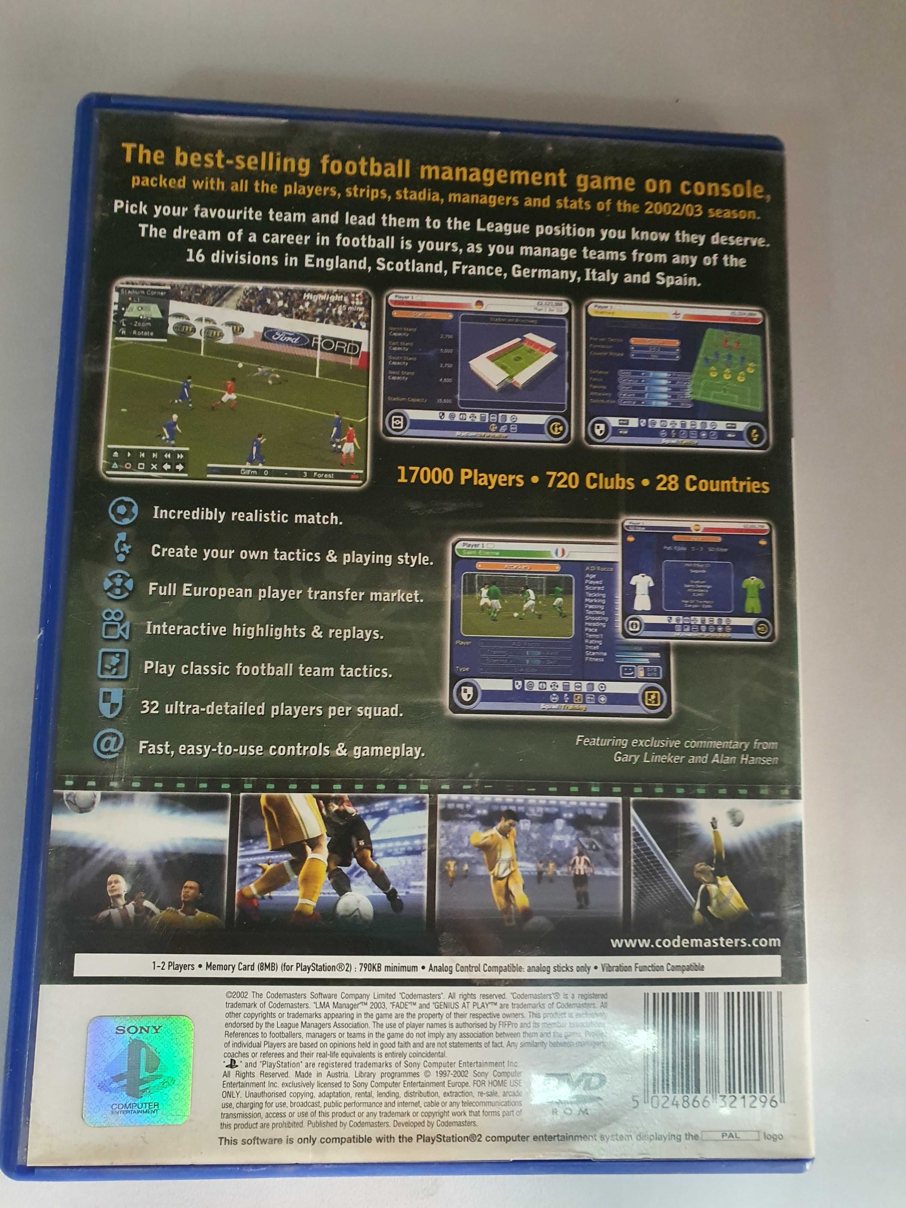 Gra LMA Manager 2003 na PS2