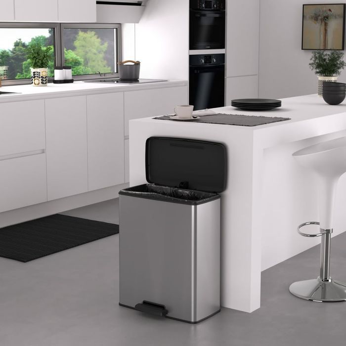 Curver Kosz Na Śmieci Deco Z Pedałem, 65 L, Srebrny