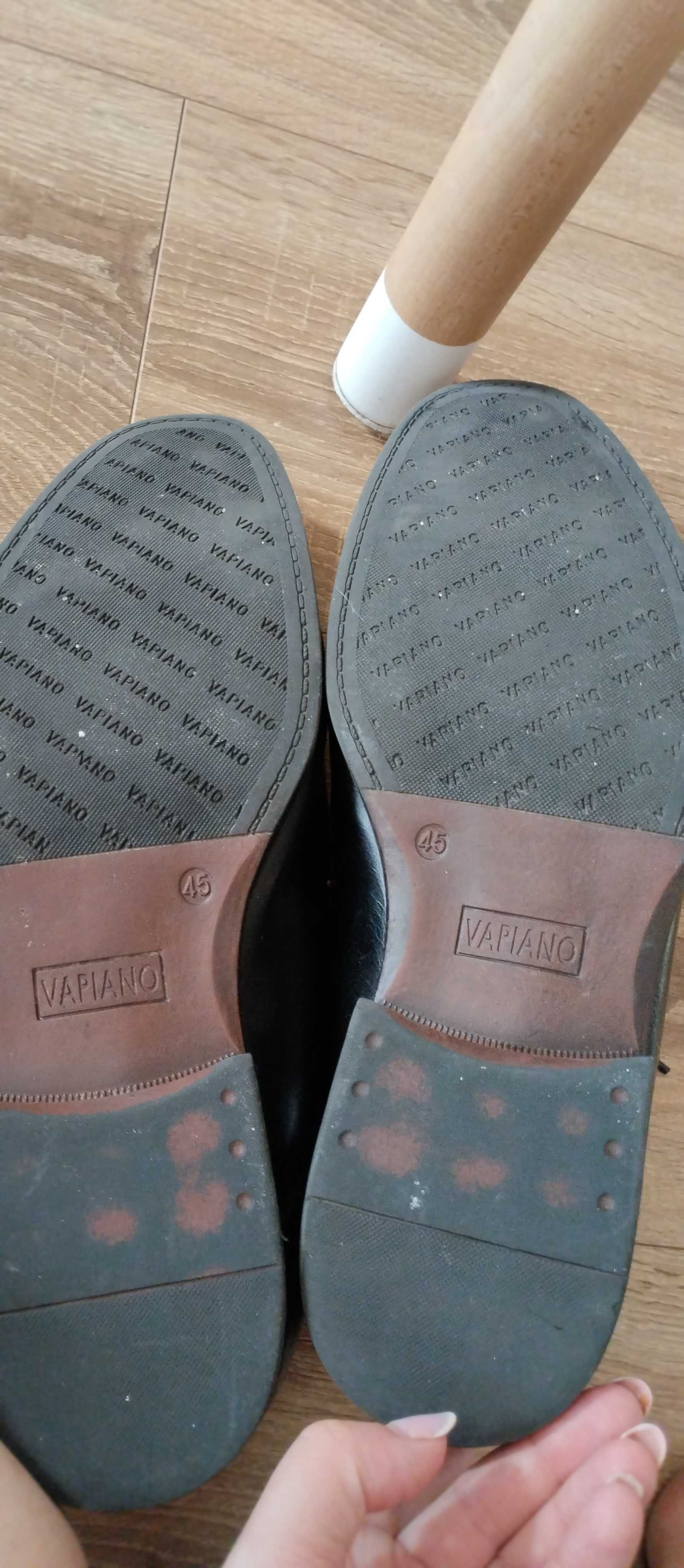 Buty eleganckie na wiązanie męskie czarne r.45