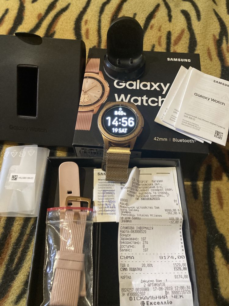 Часы Samsung galaxy watch полностью рабочие полный комплект!!