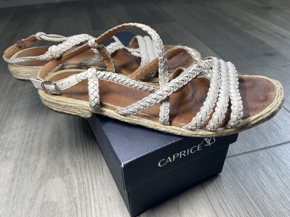 Caprice sandały białe skóra naturalna rozmiar 39