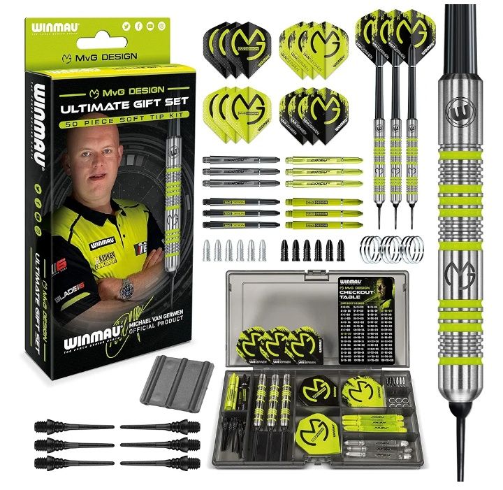 WINMAU Michael van Gerwen MvG zestaw upominkowy Softip - 50-częściowy