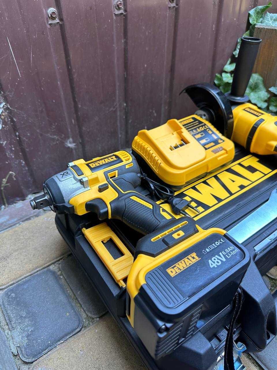 Аккумуляторный набор DeWalt 48V6AH Болгарка + Гайковерт, набор в кейсе