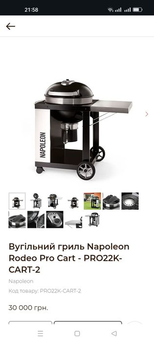 Продам Вугільний гриль Napoleon Rodeo Pro Cart - PRO22K-CART-2