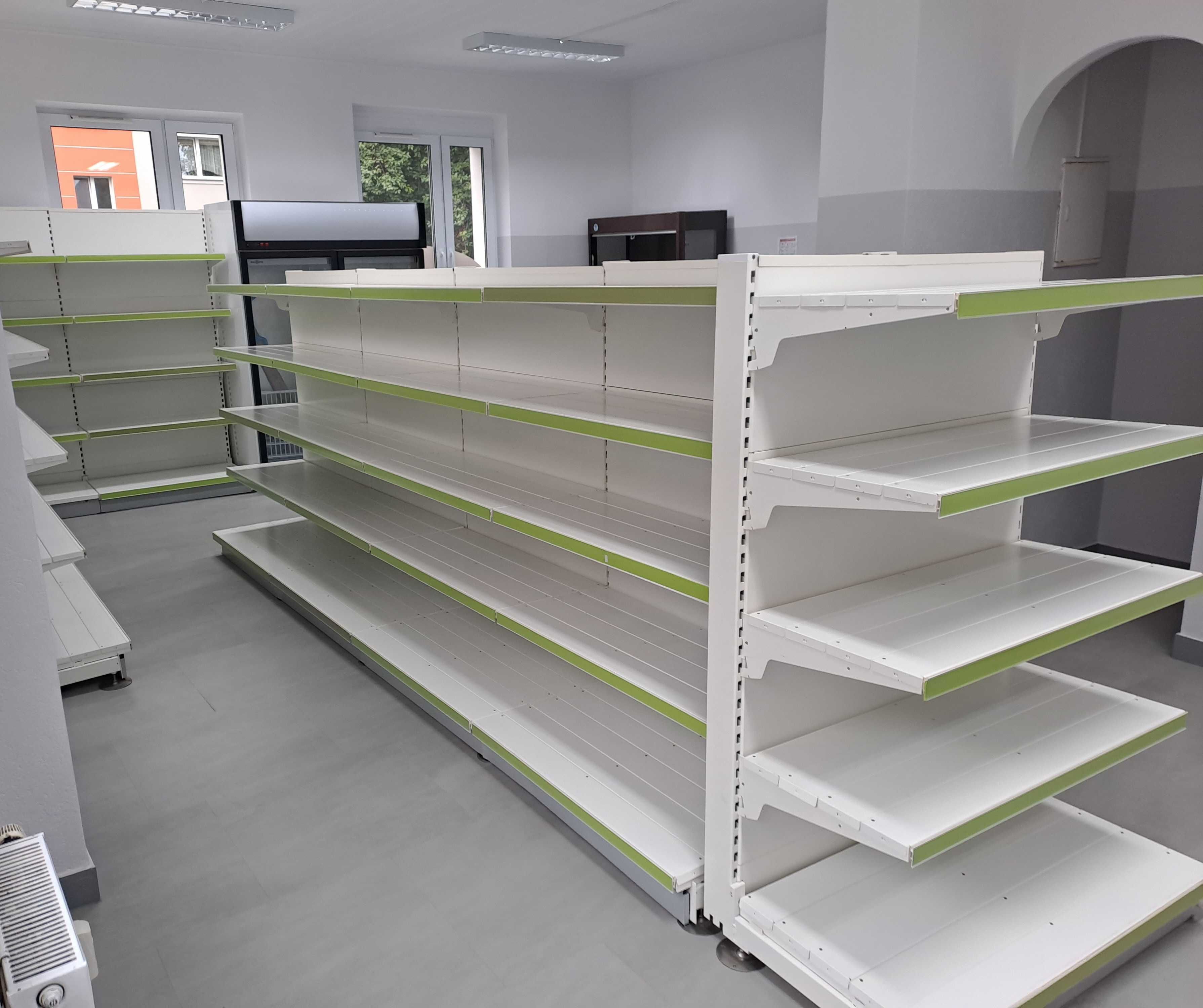 REGAŁY Sklepowe do sklepu białe metalowe Otto