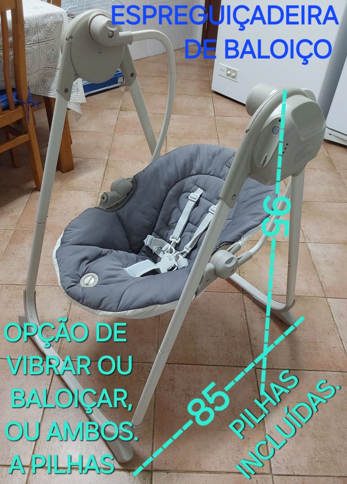 ESPREGUIÇADEIRA PARA BEBÉ A PILHAS.Casa,Quarto,Sala,Cozinha,Infantário