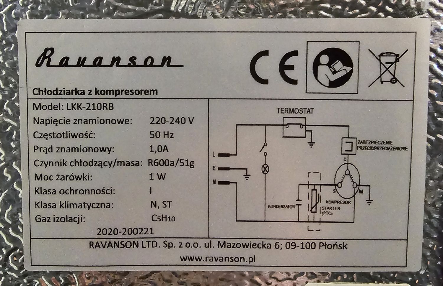 Lodówka Ravanson LKK-210RB w stylu retro Stan Bardzo Dobry