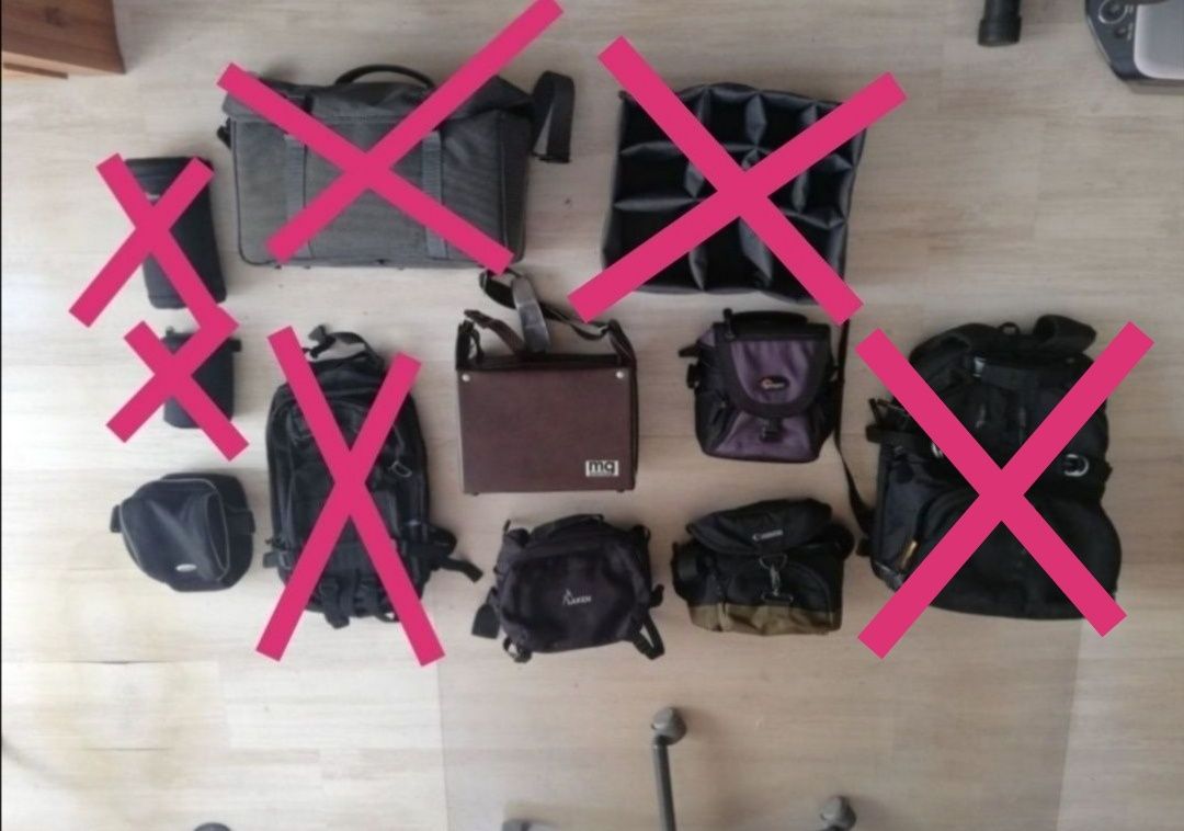 Várias malas/mochilas fotografia Lowepro e outras