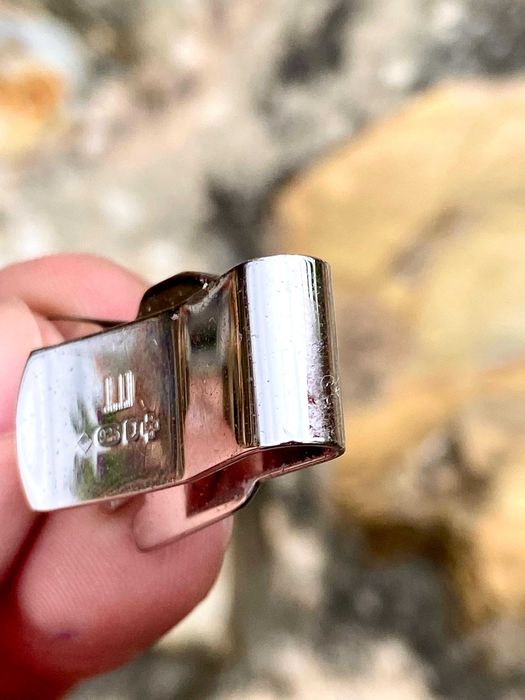 Clip De Gravata Dunhill em Prata Sólida 925 Sinal da Paz