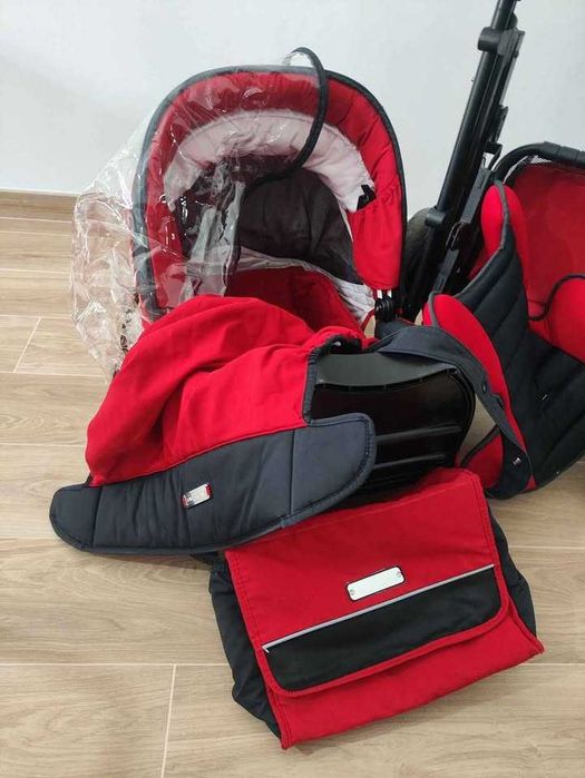 Carrinho BEBECAR + Redutores + Mala + Cobertura Chuva - Como NOVO