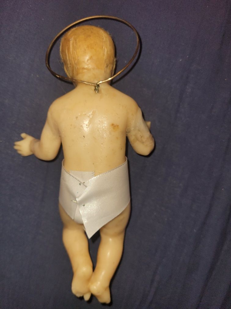 Rezerwacja! Stara figurka woskowa Jezusek do szopki