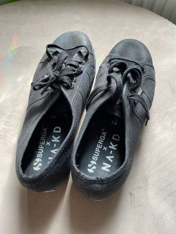 Trampki Na-kd x Superga na platformie czarne 41 logo