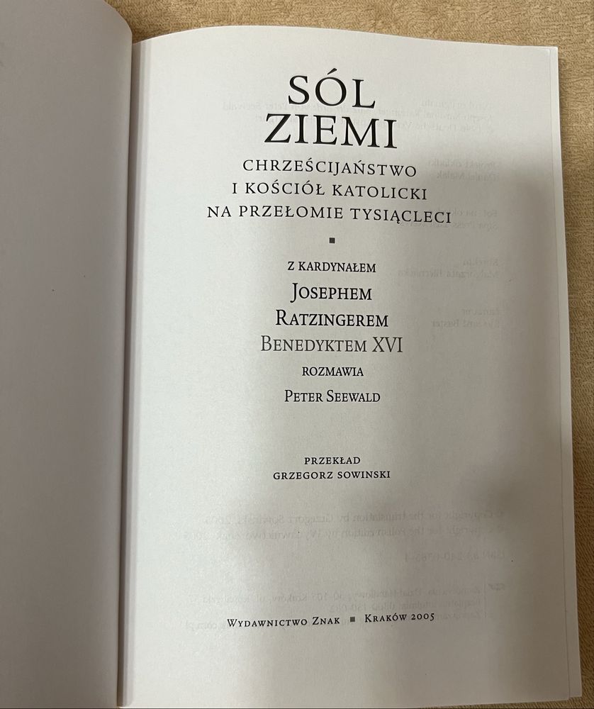 Sól ziemi Joshep Ratzinger