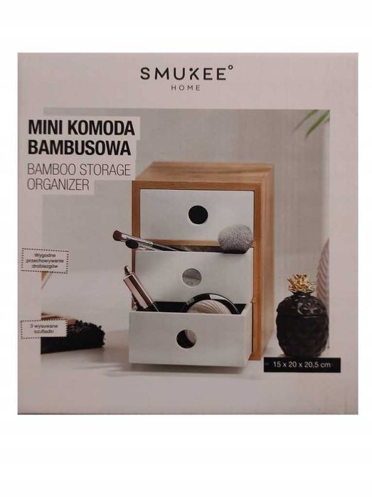 Mini komoda Bambusowa bambus organizer szufladki NOWY