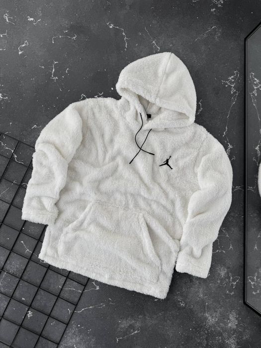 Тепла флісова худі Jordan • Білий чоловічий худі