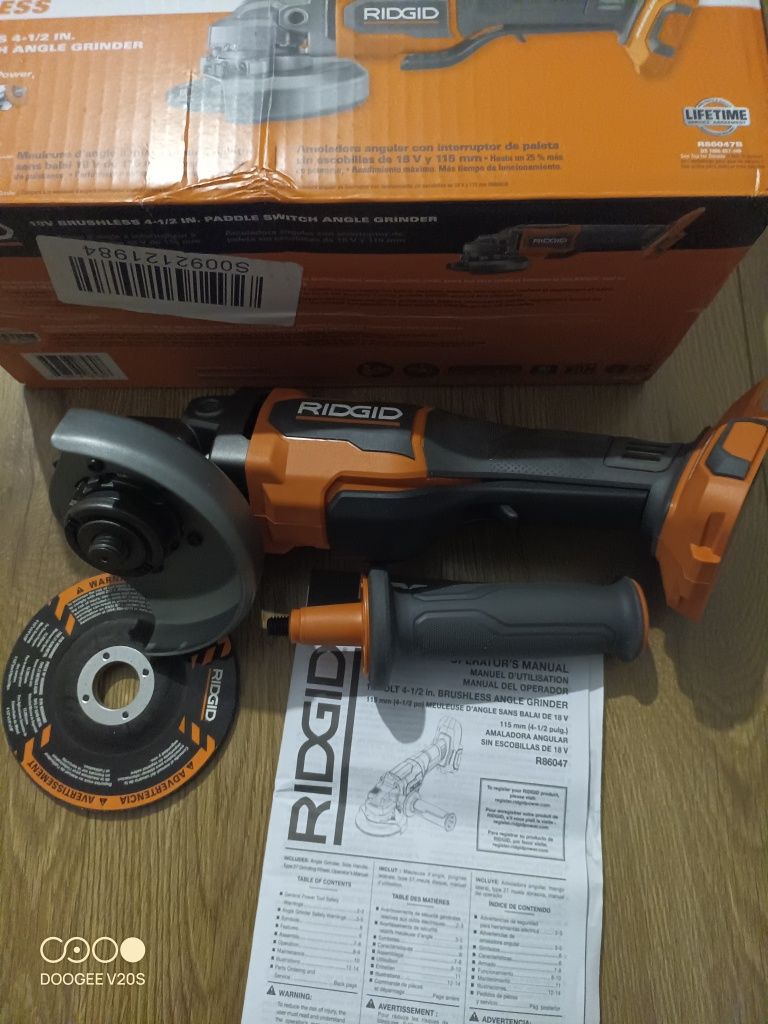 Ridgid R86047 18V Brushless Angle Grinder