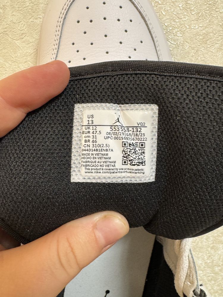 Кросівки чоловічі Air Jordan 1 Low 46 3500грн