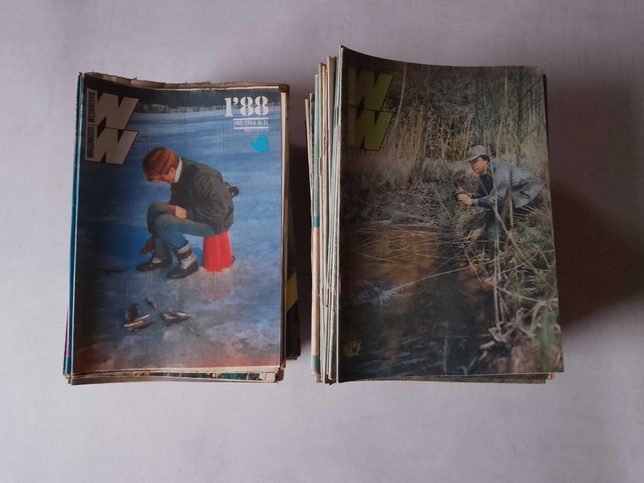 "Wiadomości Wędkarskie" archiwalne numery, zestaw 121 sztuk