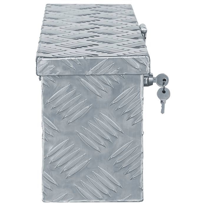 Vidaxl Aluminiowa Skrzynia, 48,5 X 14 X 20 Cm, Srebrna