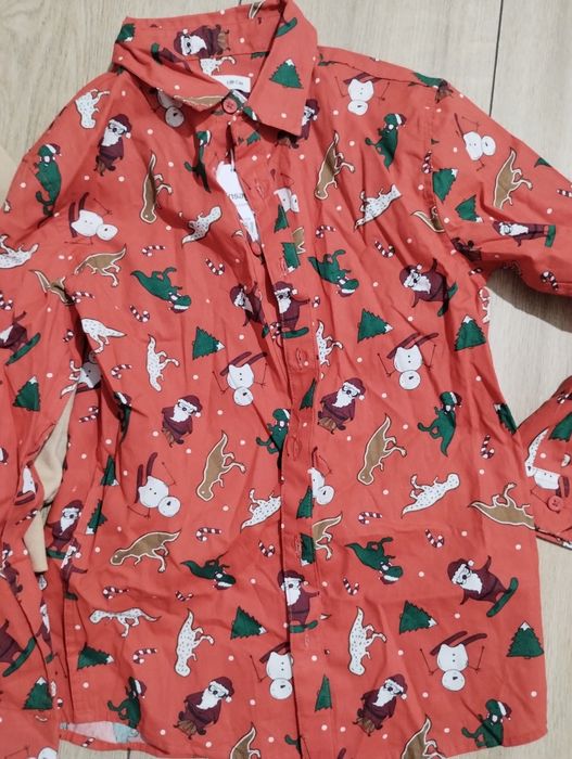 Zestaw świąteczny koszula święta Mikołaj bluza ciastek piernik 128