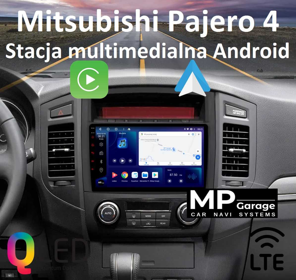 Nawigacja Mitsubishi Pajero 4 Android11  Qled LTE 4G CarPlay/AA