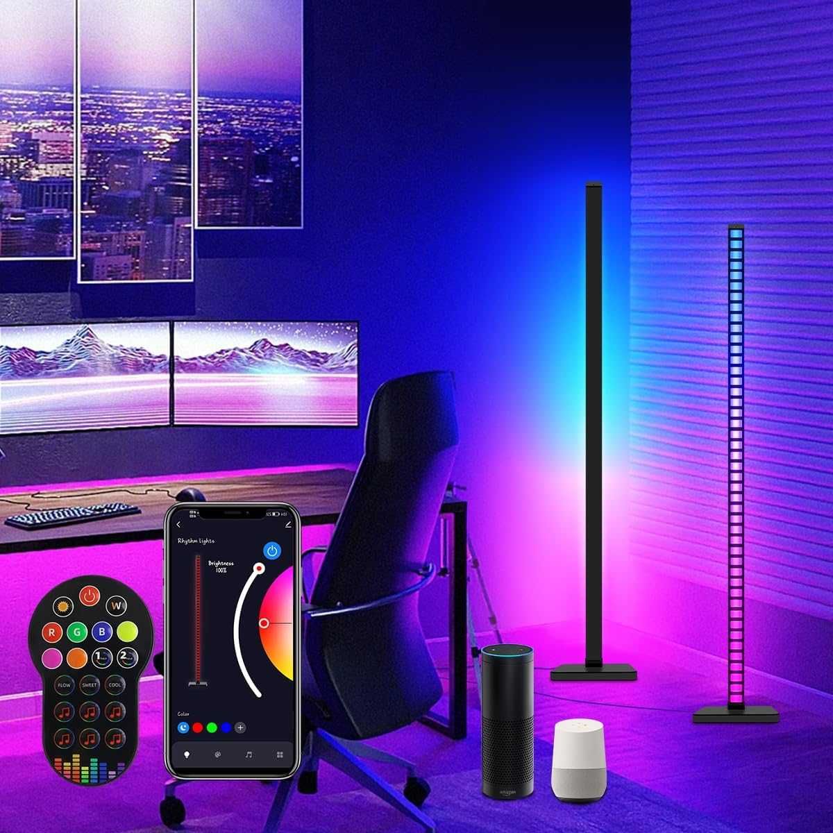 Світлодіодний музичний світильник RGB WiFi керування голосом + пульт