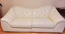 Skórzana sofa bez funkcji spania  kremowa ZUCHERO 3BF VIENNA LUX