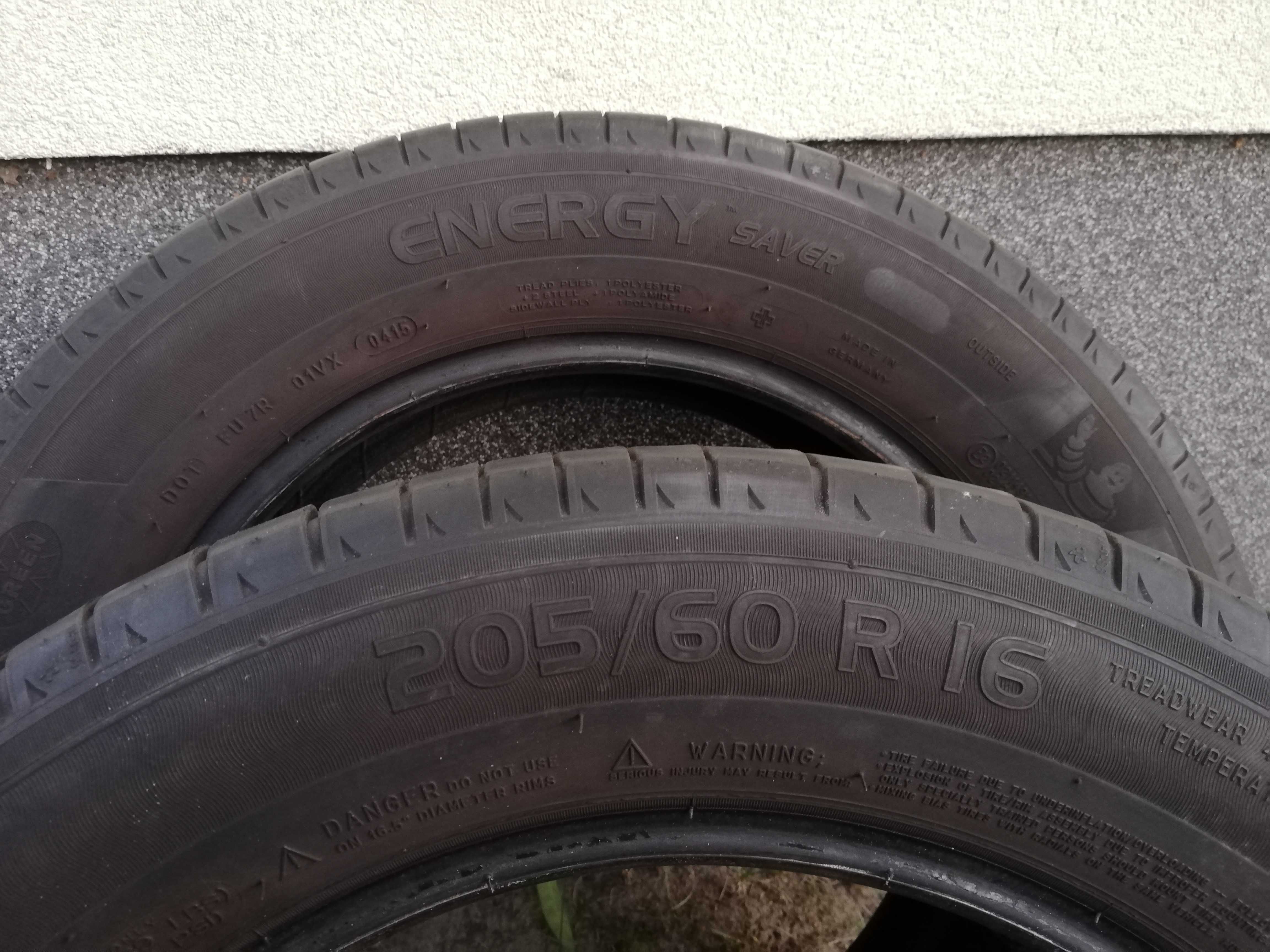 4 opony letnie Michelin 205/60R16, bieżnik 6 i 5,5mm.