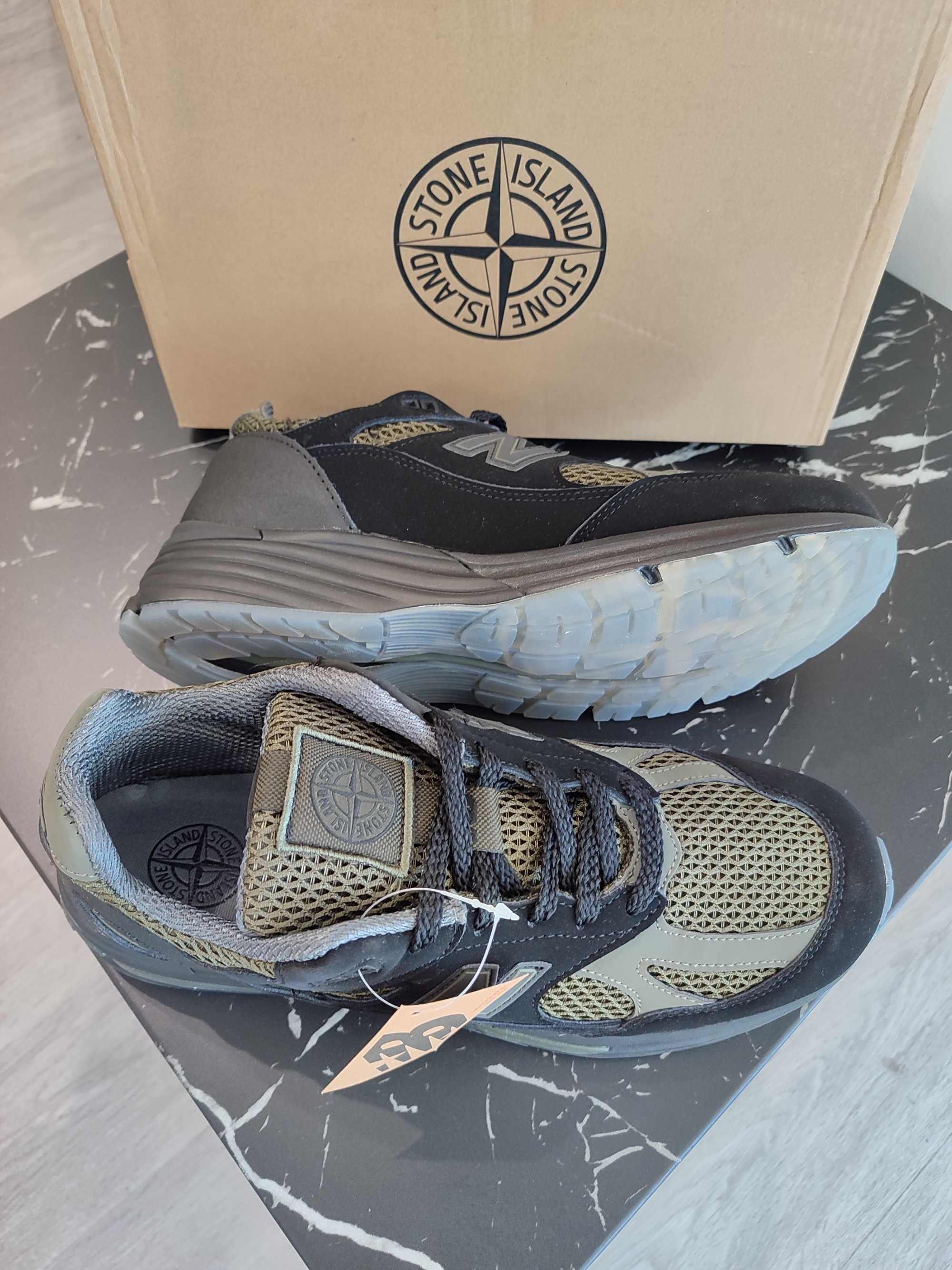 Кросівки Stone Island x New Balance 991v2 Black Olive