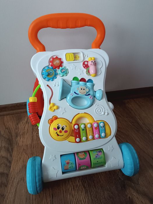 Pchacz dla dziecka zabawka interaktywna cymbałki trąbka 3w1