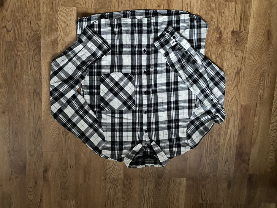 Koszula damska młodzieżowa firmy Zara biało czarna kratka rozmiar M