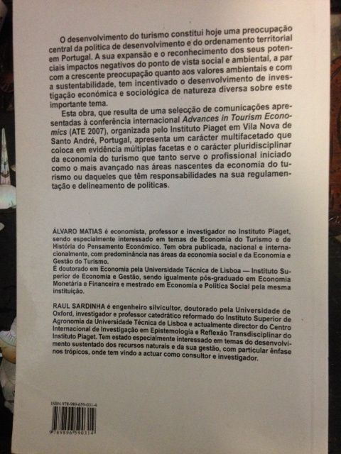 Avanços em economia e gestão do turismo Alvaro matias Raul sardinha