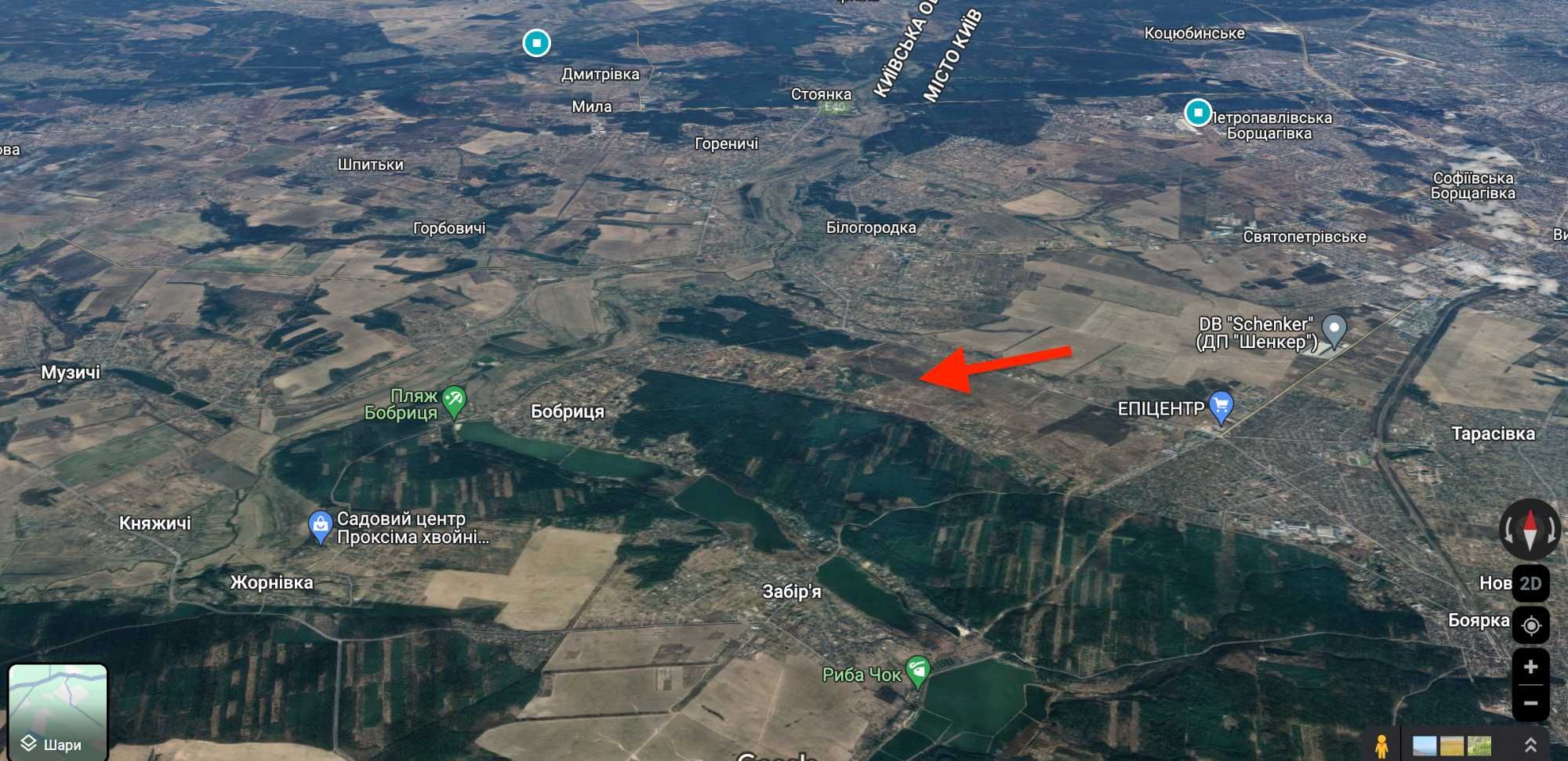 Продам Ділянку 397 соток Під Житлову Забудову Бобриця/Білогородка