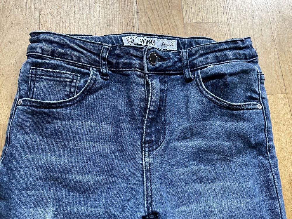 Spodnie dżins jeansy rurki przecierane regulowane 10-11 lat 146