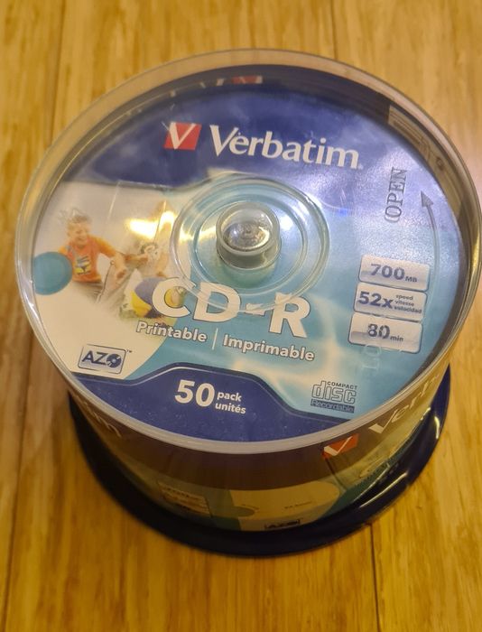 Nowe czyste płyty CD-R 700mb do nadruku verbatim 50szt cake